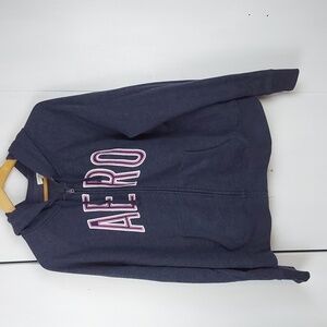 Aeropostale Navy Blue Sweatshirt Jacket Zipper/ Hood Preppy Vintage Sz.XL
